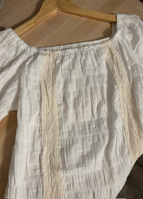 Cream Off-the-Shoulder Blouse- Small