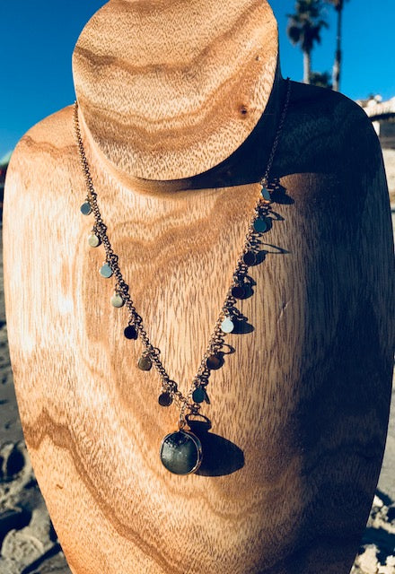 Gold Coin and Pendant Necklace