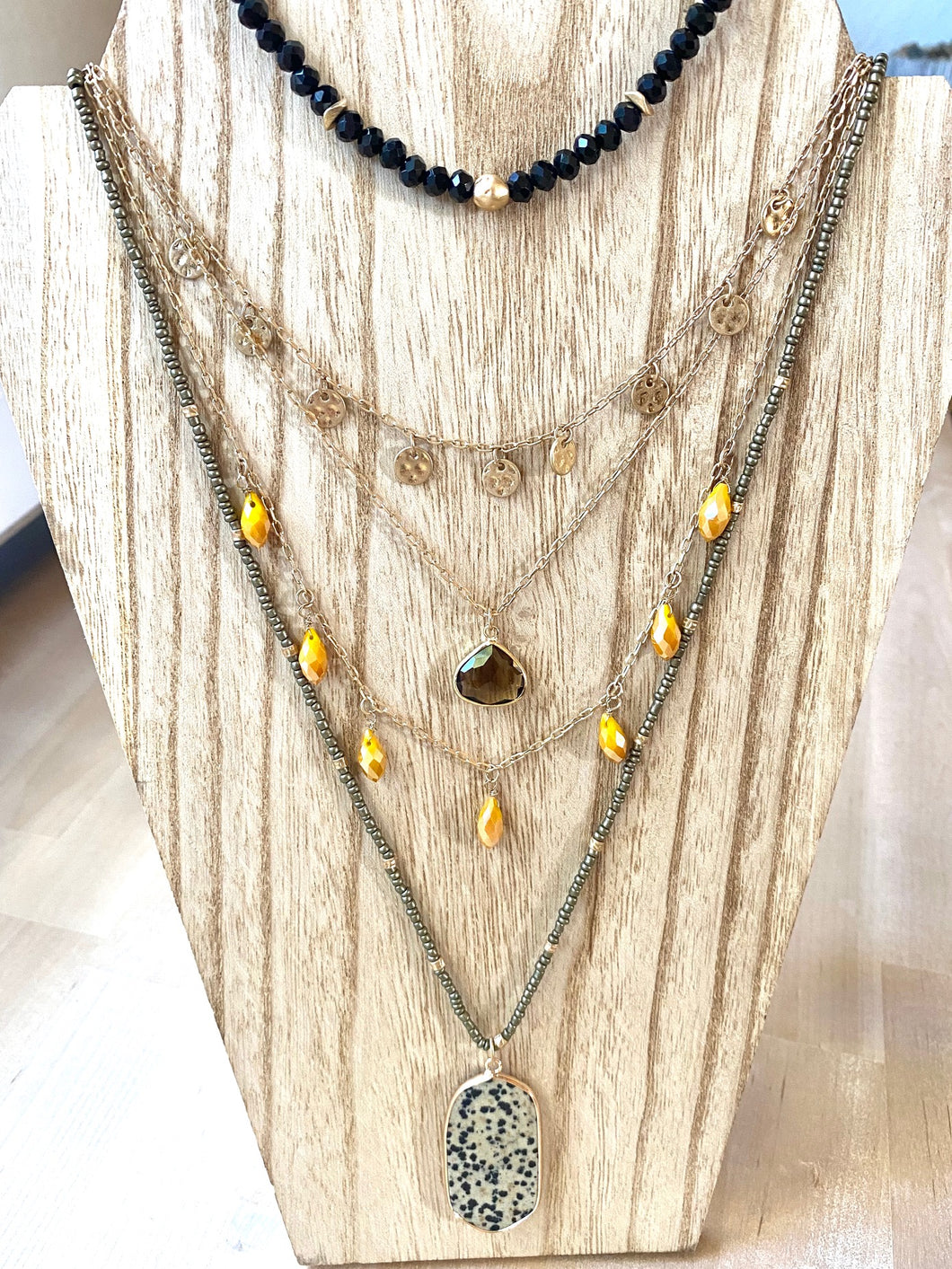 Agate Crystal Multi-Strand Necklace
