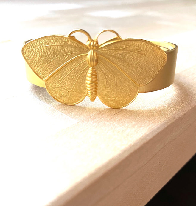 Butterfly 18K Gold Plated Cuff Bracelet