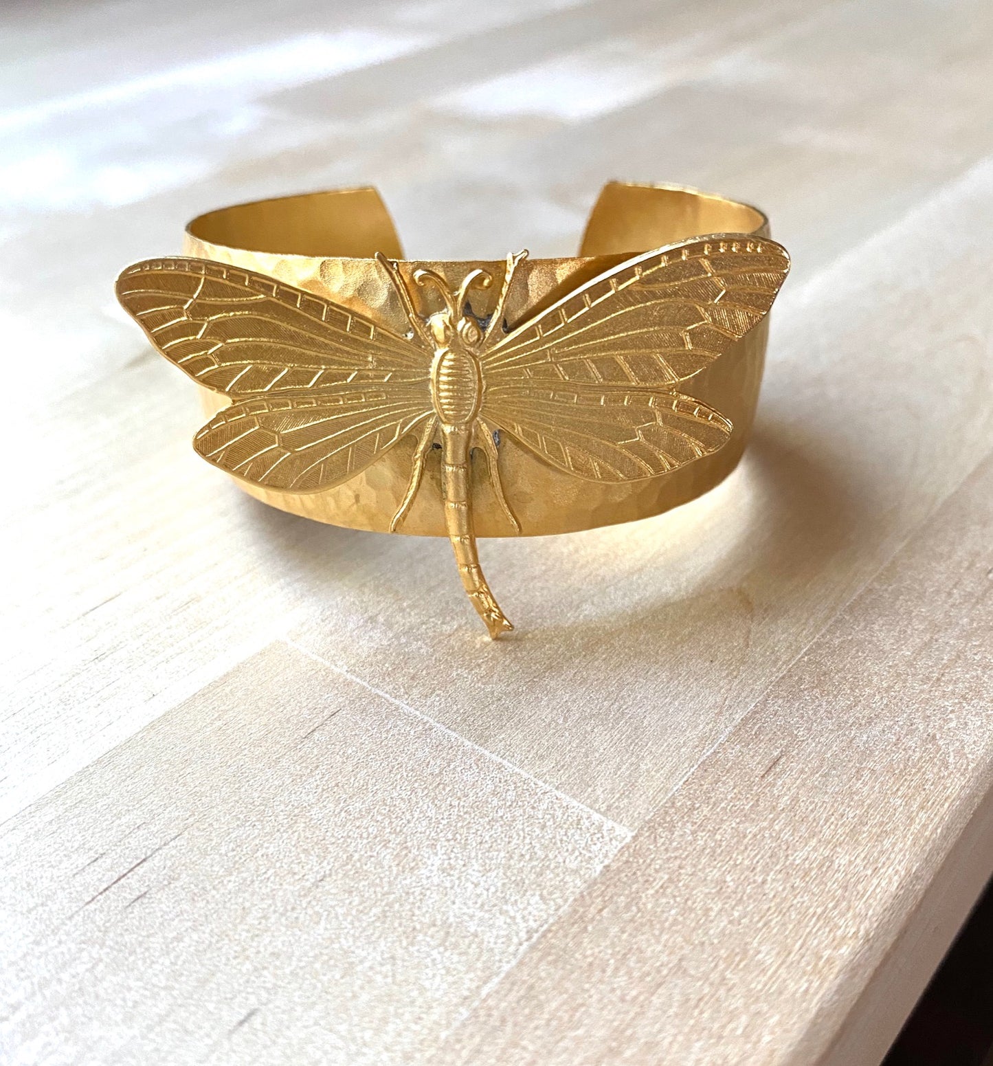 Dragonfly 18K Gold Plated Cuff Bracelet